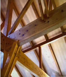 天井梁の木カビ