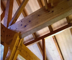 天井梁の木カビ