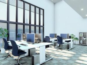 オフィスの床メンテナンスを簡単に！ワックス不要のガラスコーティング