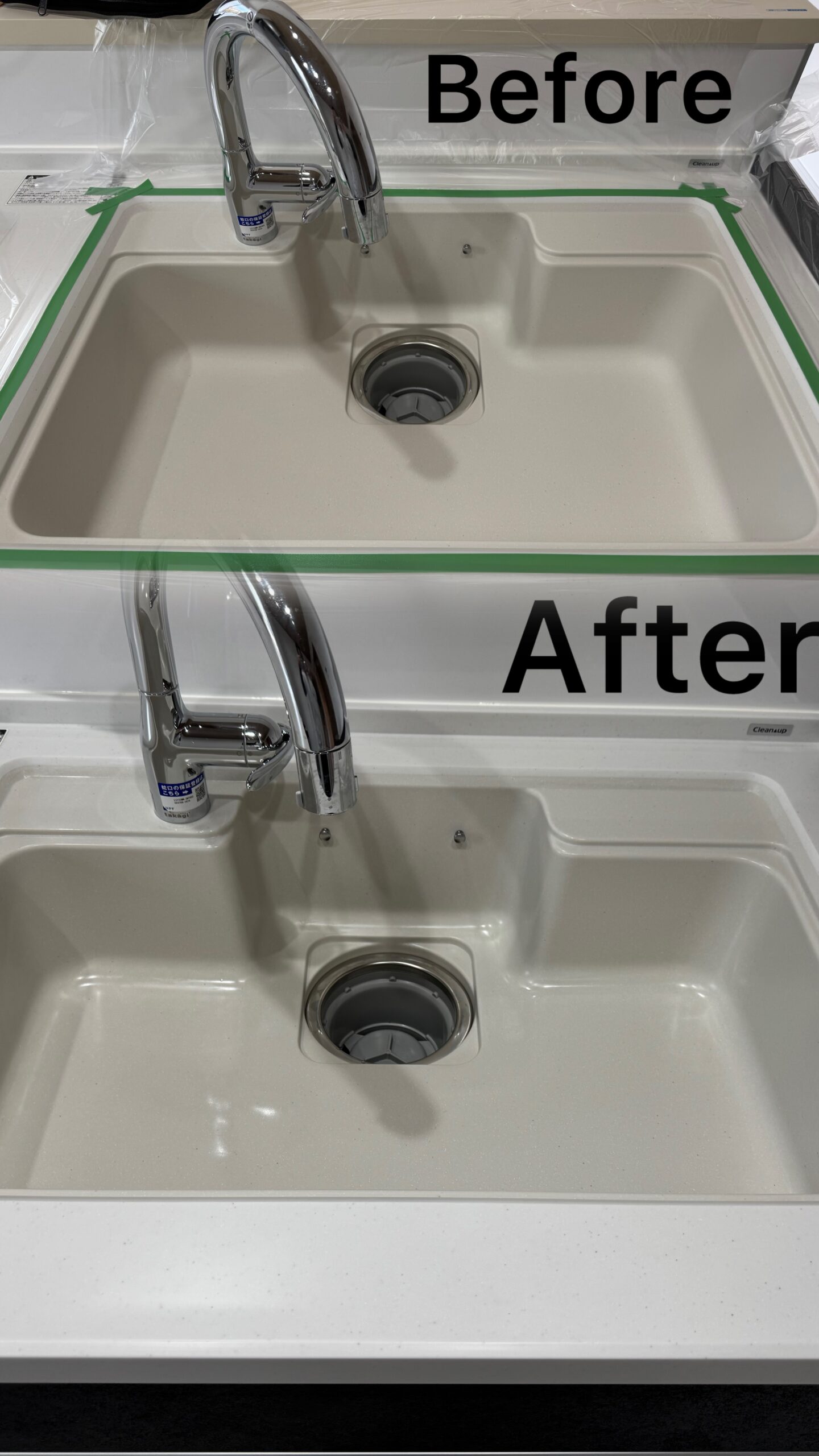 新築キッチンの輝きを守る｜岡山でシンクコーティング施工