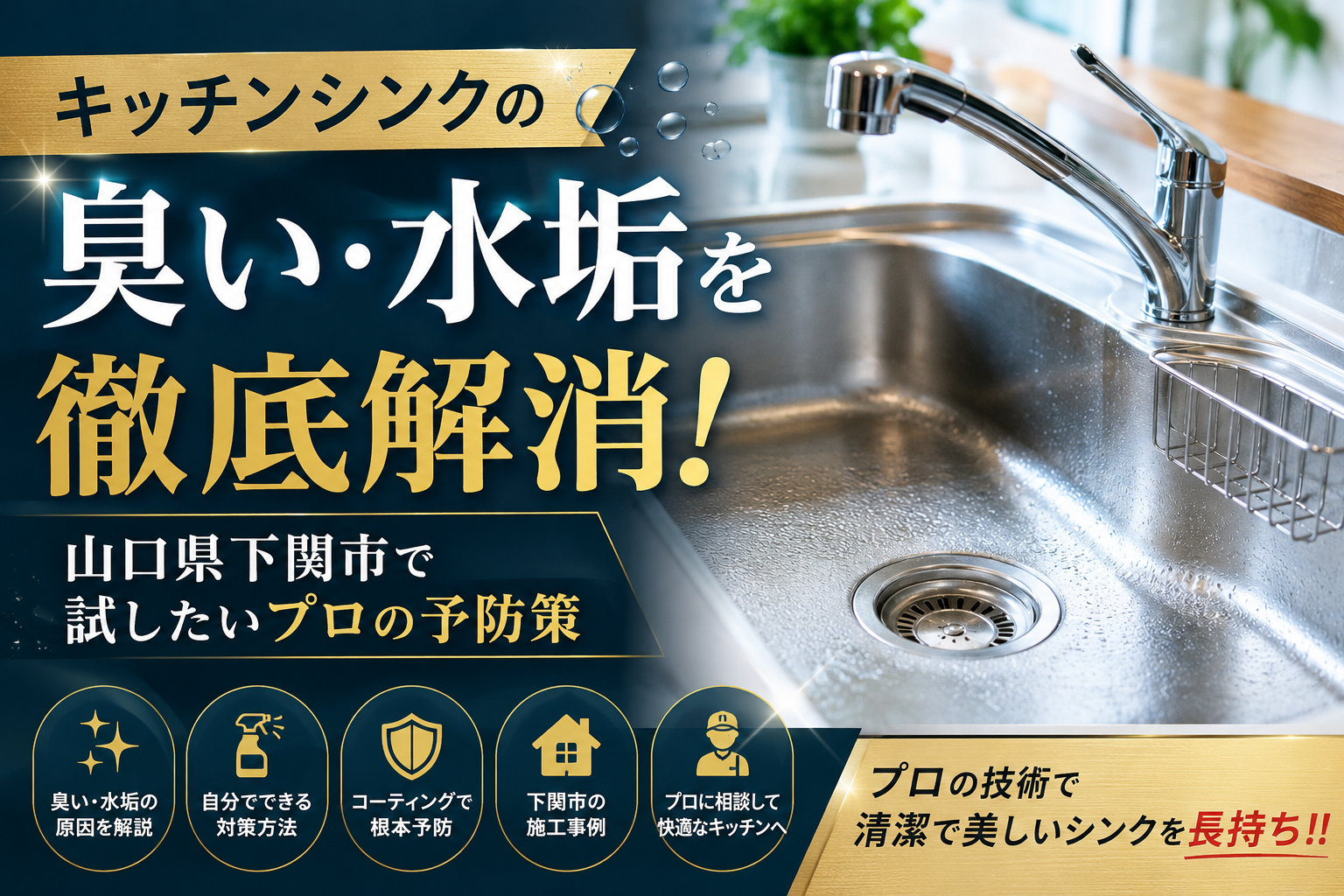 キッチンシンクの臭い・水垢を徹底解消！試したいプロの予防策